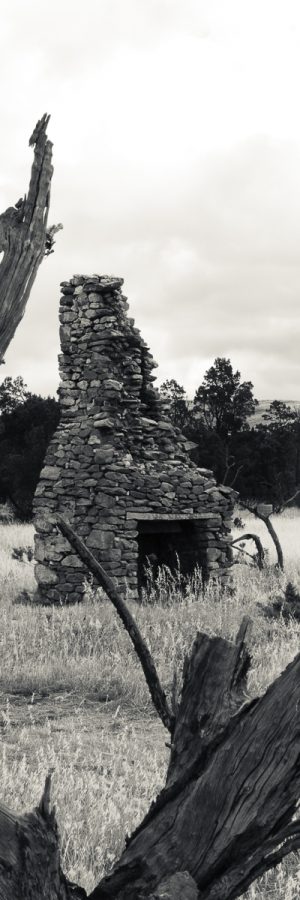 old fireplace built in stone